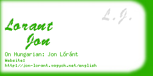 lorant jon business card